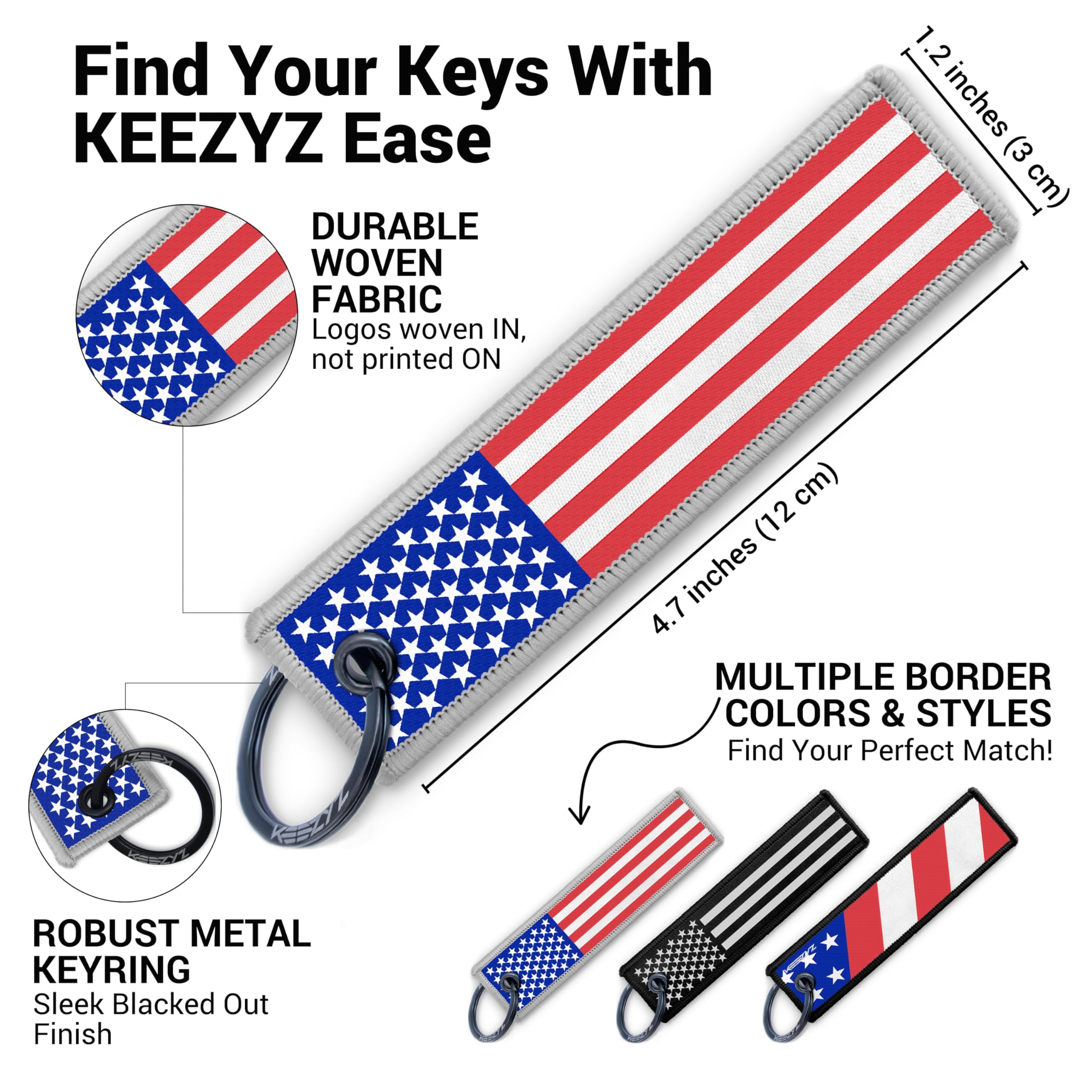 American Flag Keychain | Patriotic USA Gift | Stars & Stripes Key Tag for Everyday Patriots